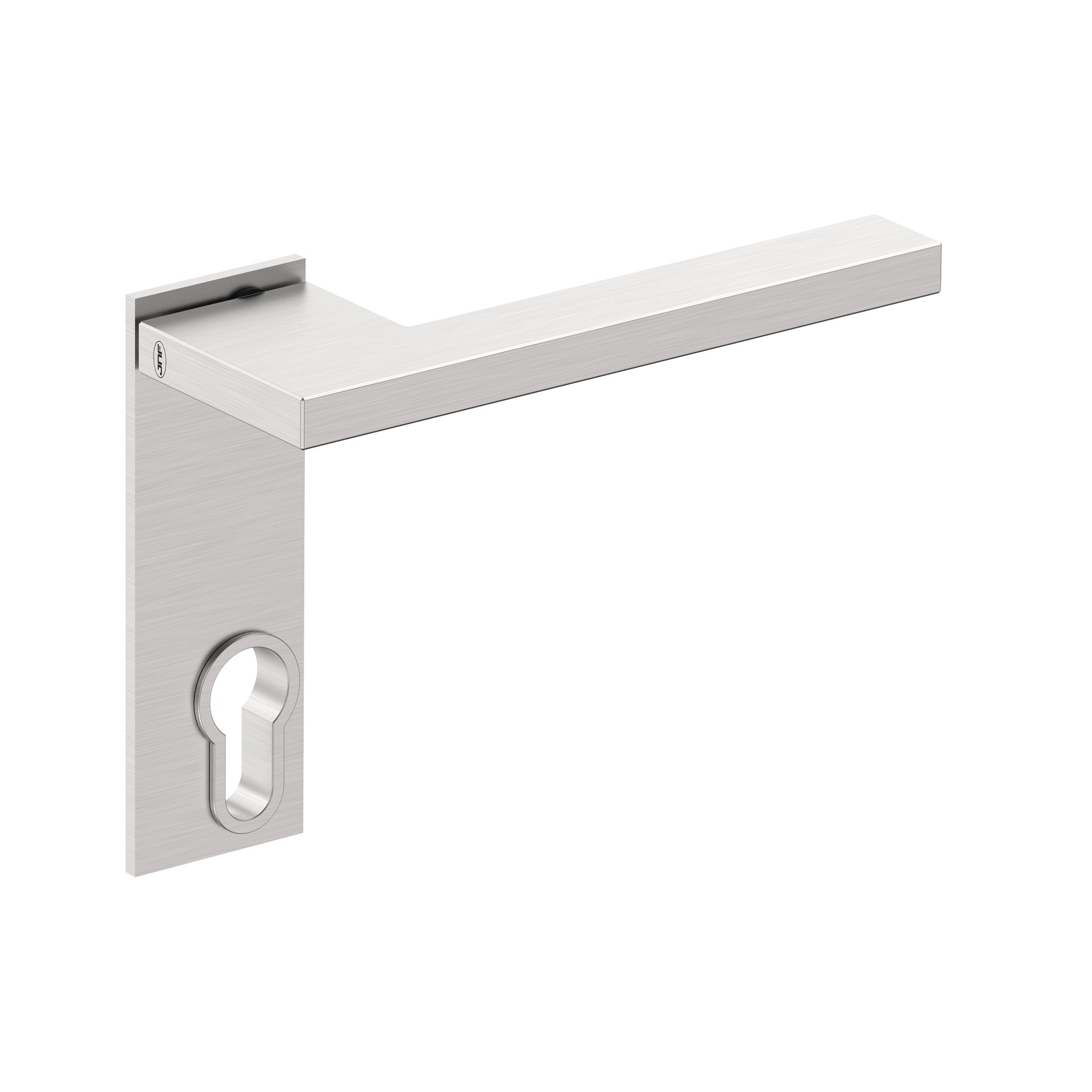 Door lever handle with plate IN.00.432.55.PR.PZ Satin