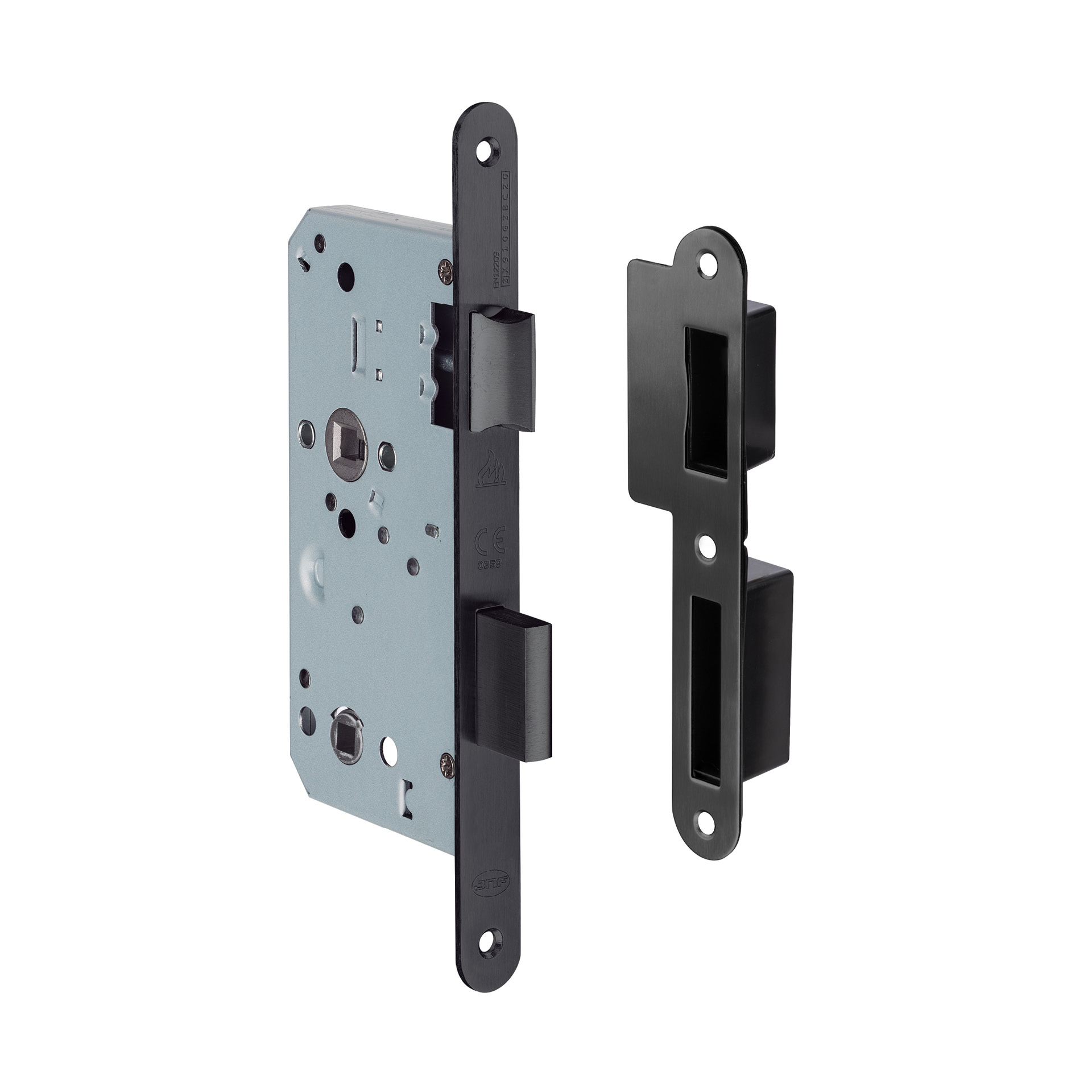 Mortise door lock IN.20.976.60.B Black RAL 9005