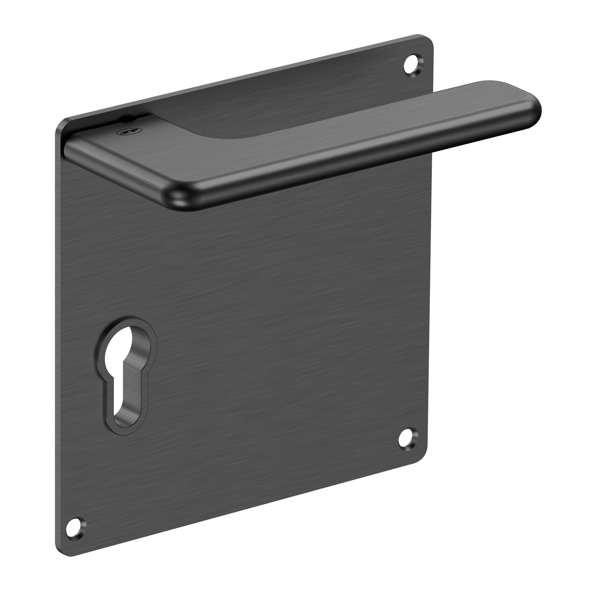 Door lever handle with plate IN.00.532.55.PQ.PZ.TB PVD Titanium Black