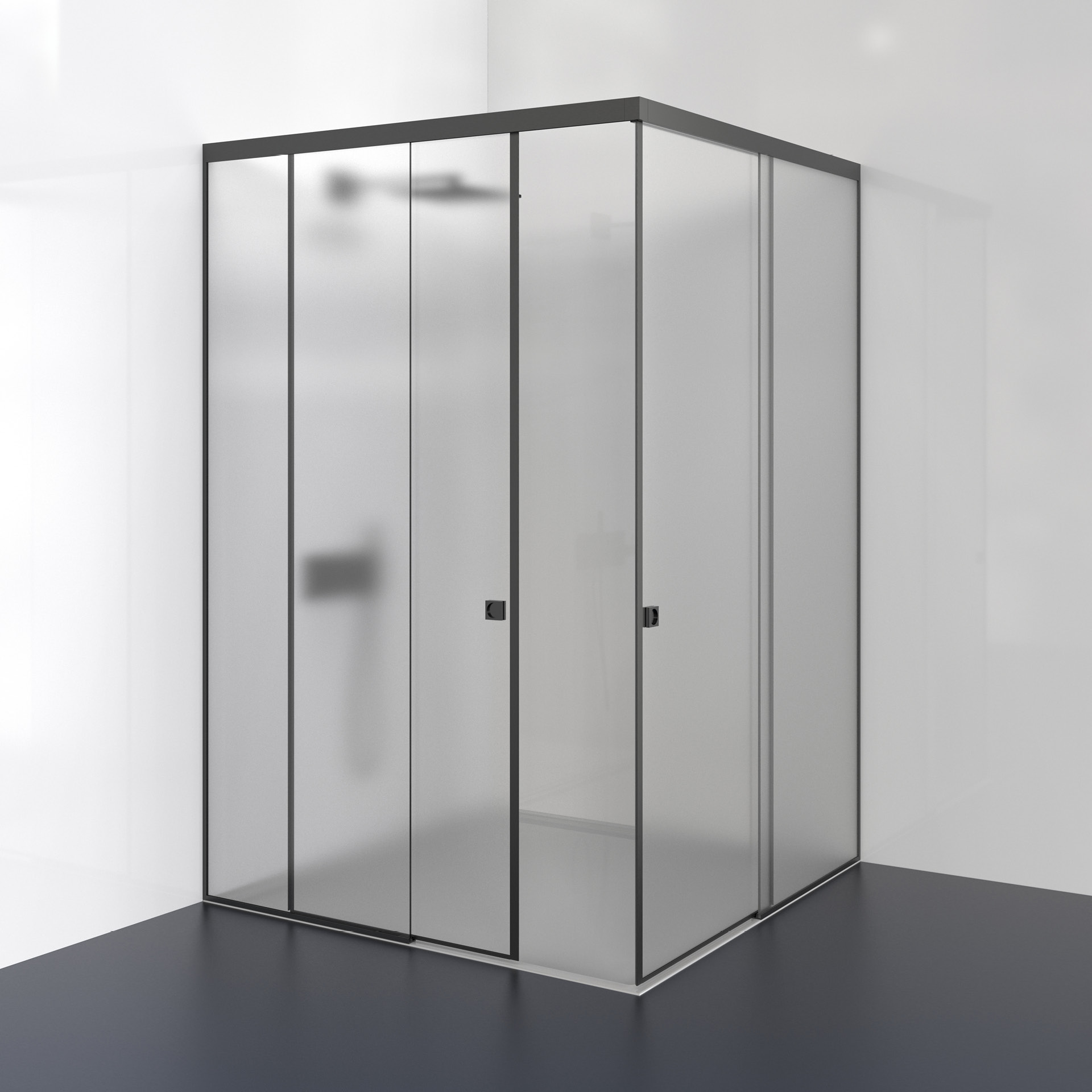 Shower cabin IN.15.360.L.B Black RAL 9005