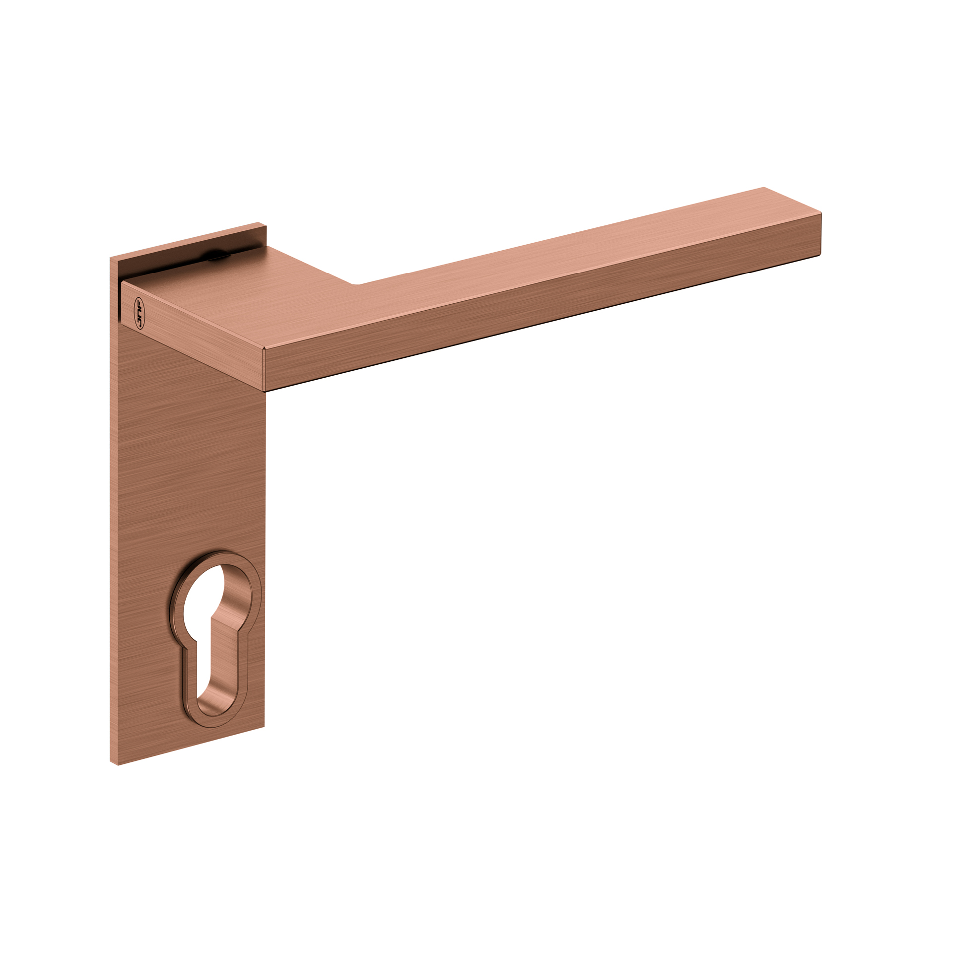 Door lever handle with plate IN.00.432.55.PR.PZ.TCO PVD Titanium Copper