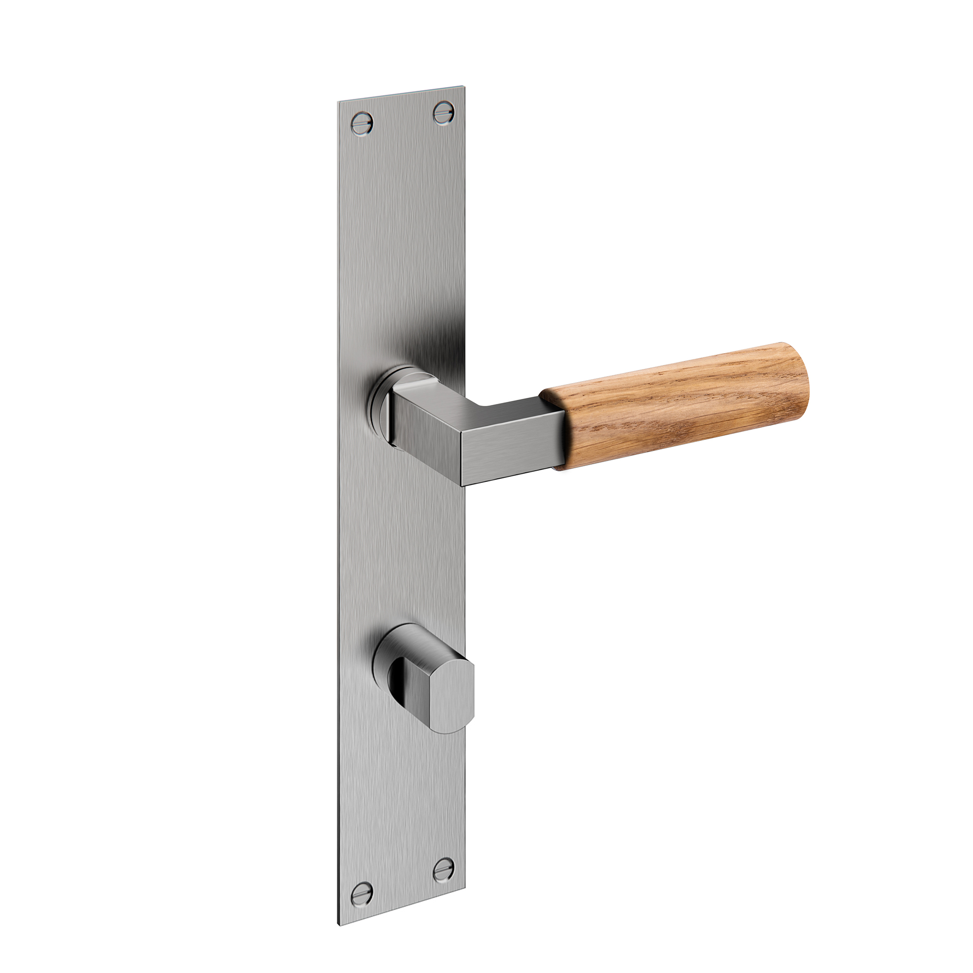 Door lever handle with plate IN.03.480.C.B Satin