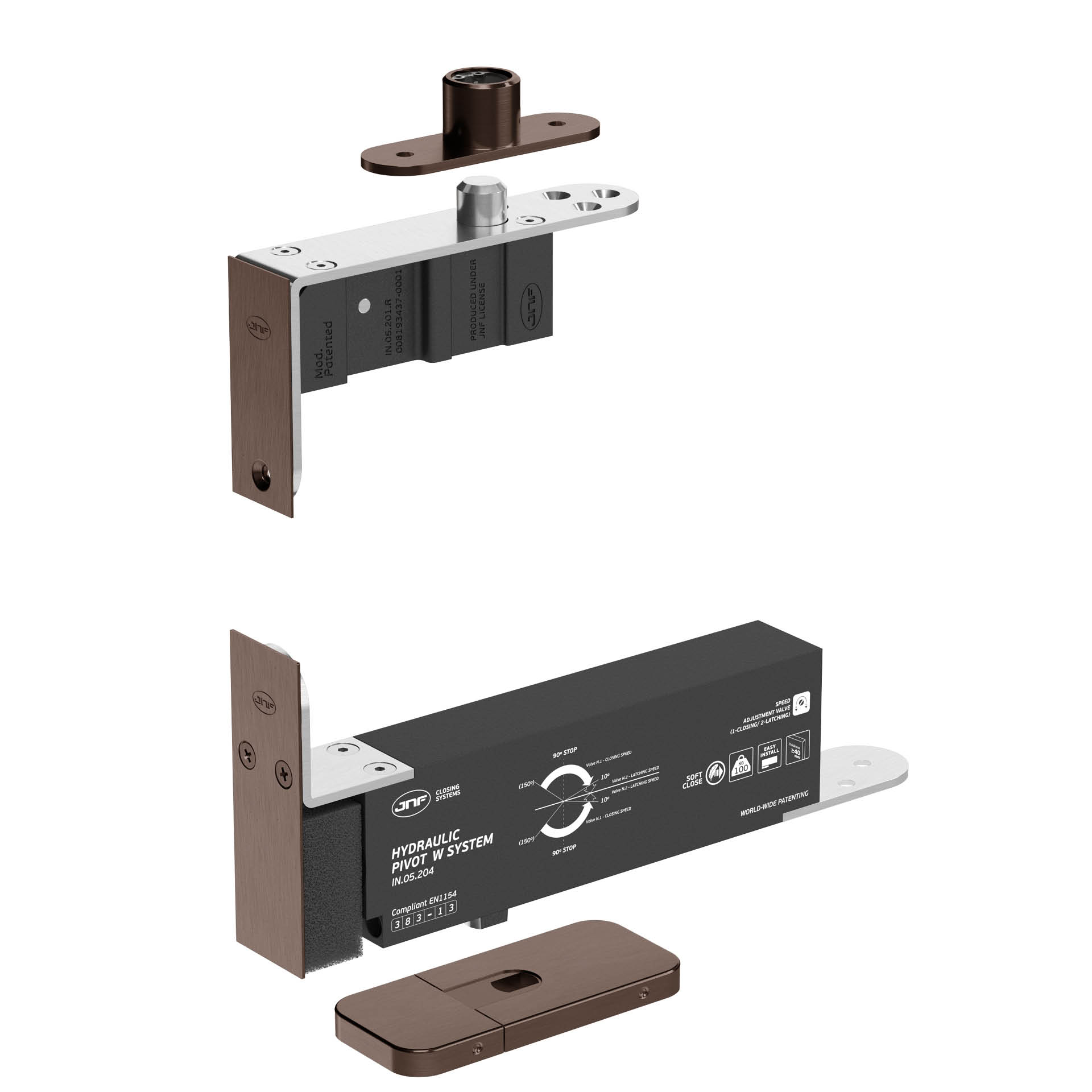 Hydraulic pivot IN.05.204.HO.TCH PVD Titanium Chocolate