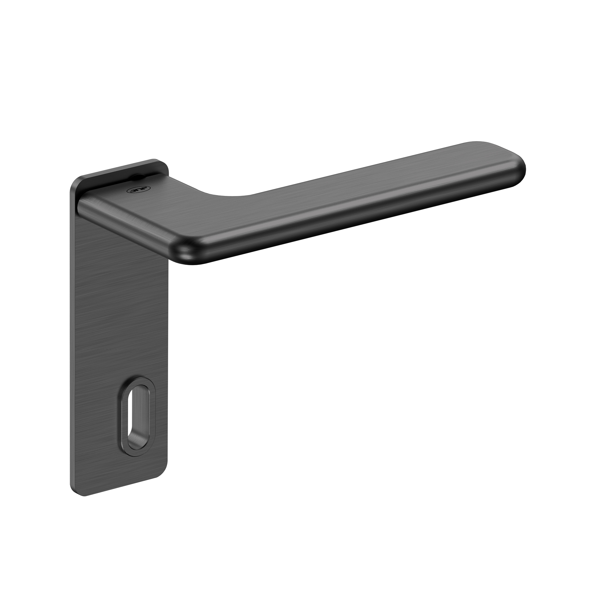 Door lever handle with plate IN.00.532.55.PR.EC.TB PVD Titanium Black