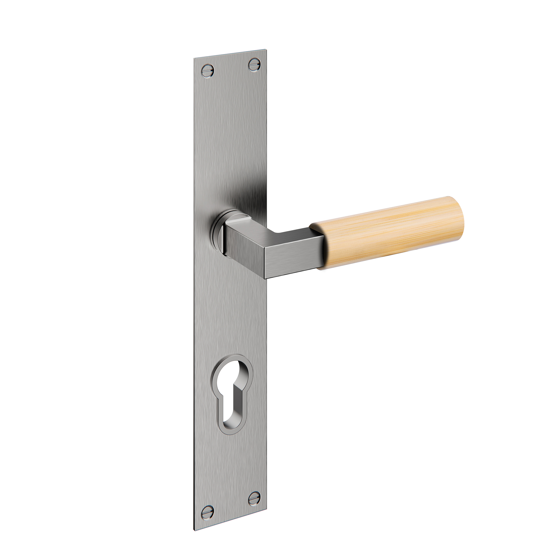 Door lever handle with plate IN.03.480.BB.PZ.72 Satin