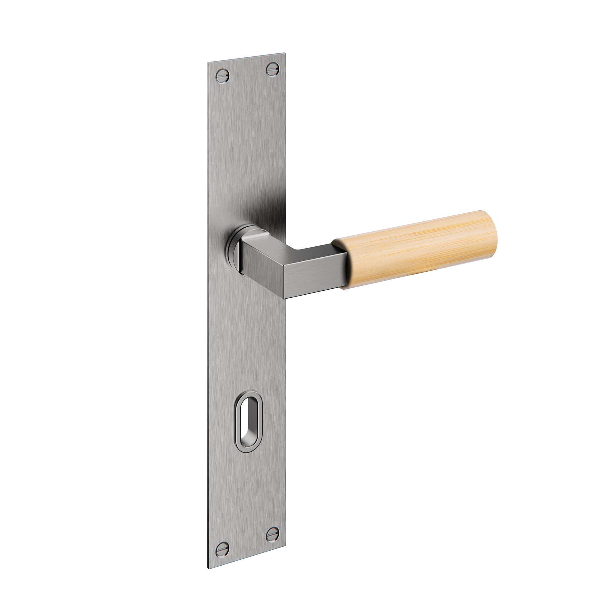 Door lever handle with plate IN.03.480.BB.EC.72 Satin