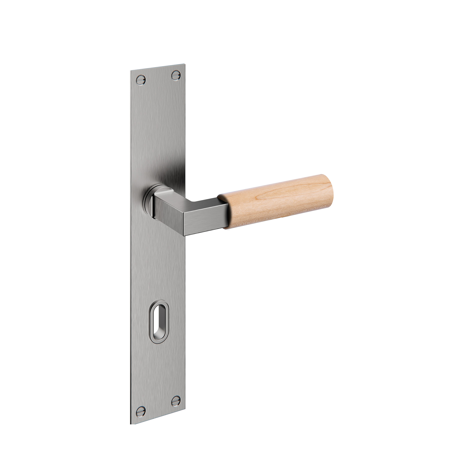 Door lever handle with plate IN.03.480.BE.EC.72 Satin