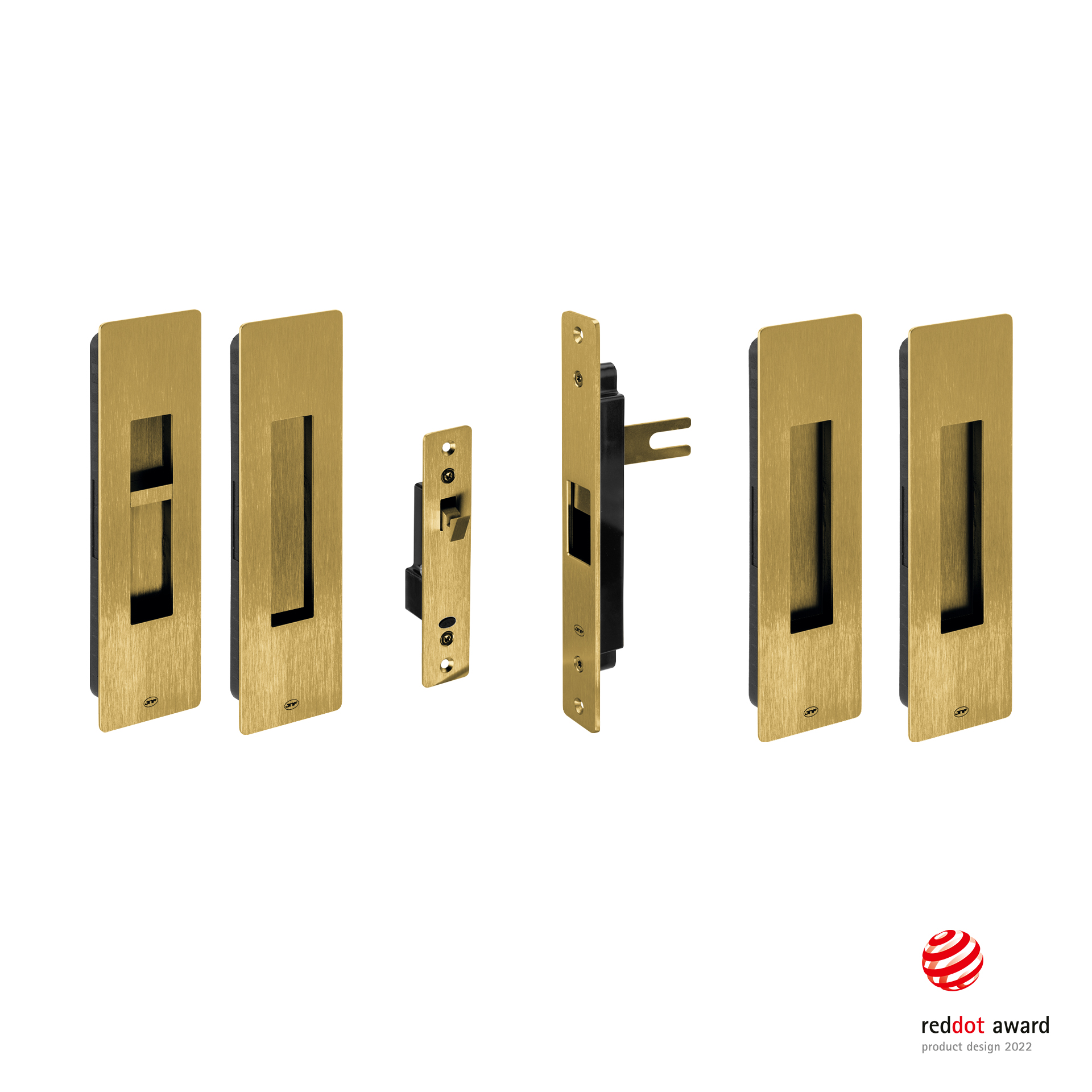 Mortise lock for sliding doors IN.20.925.D.TG PVD Titanium Gold