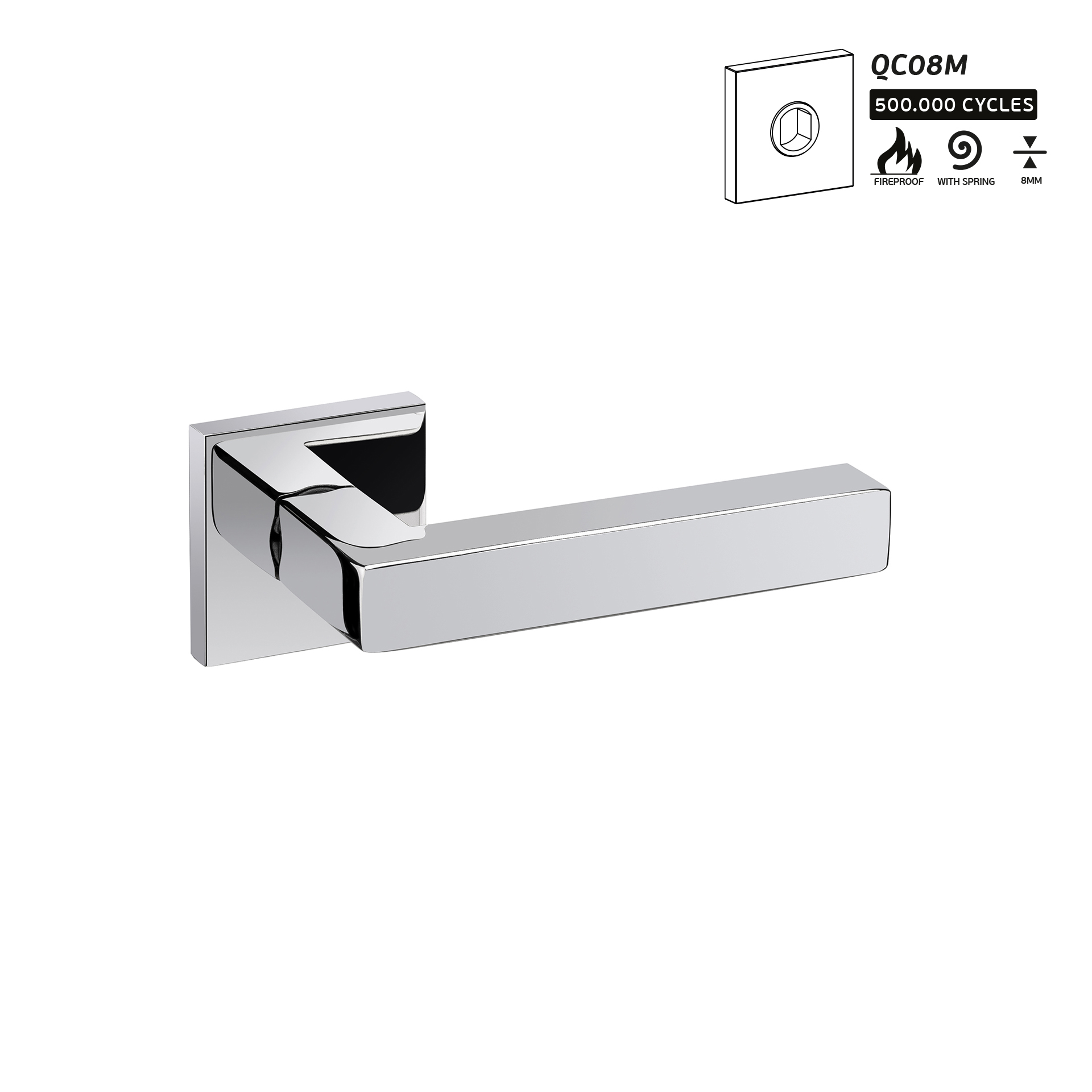 Door lever handle IN.00.078.P Polished