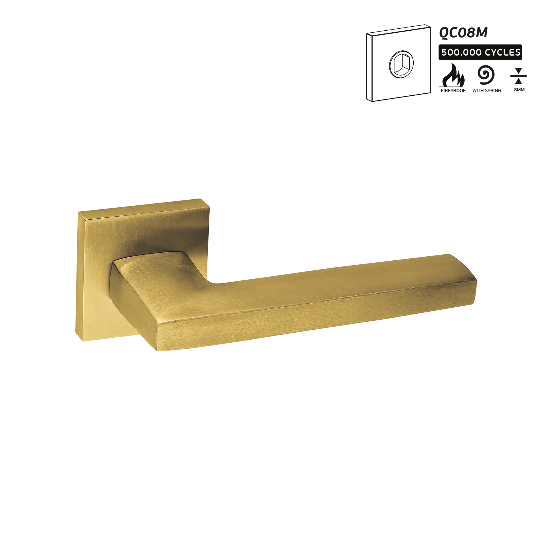 Lever handle IN.00.107.QC08M.TG PVD Titanium Gold