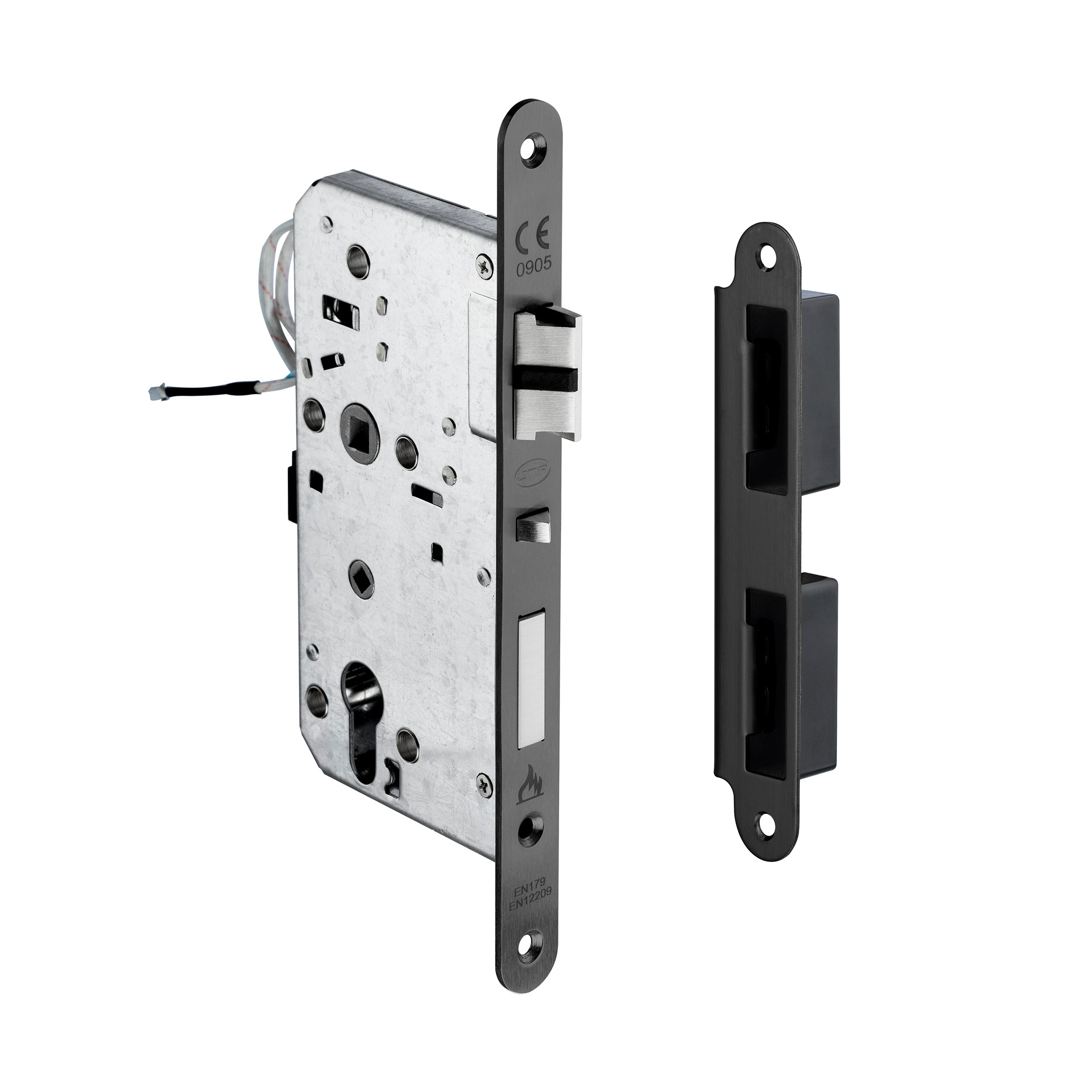 Mortise door lock IN.20.601.R.TB PVD Titanium Black