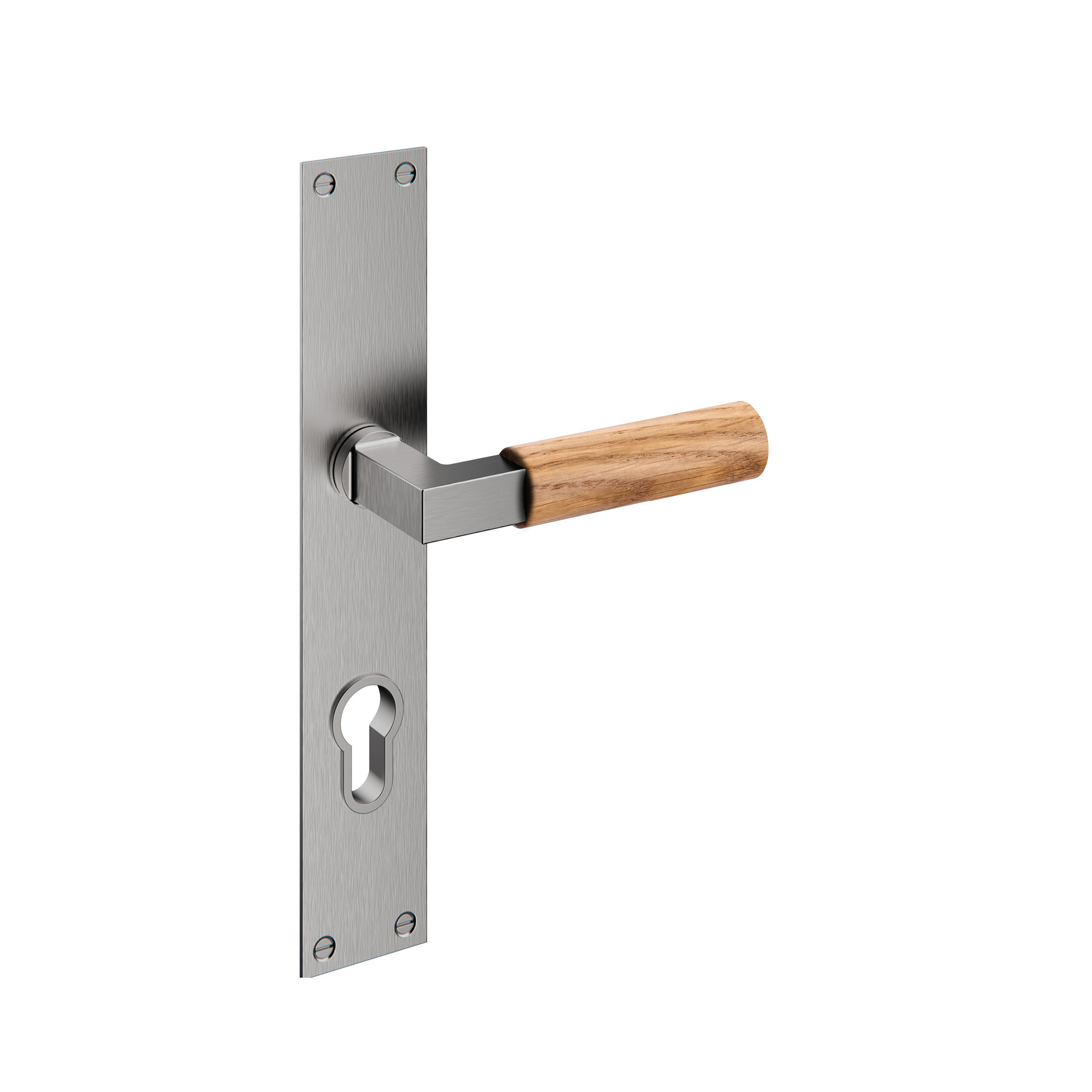 Door lever handle with plate IN.03.480.C.PZ.72 Satin