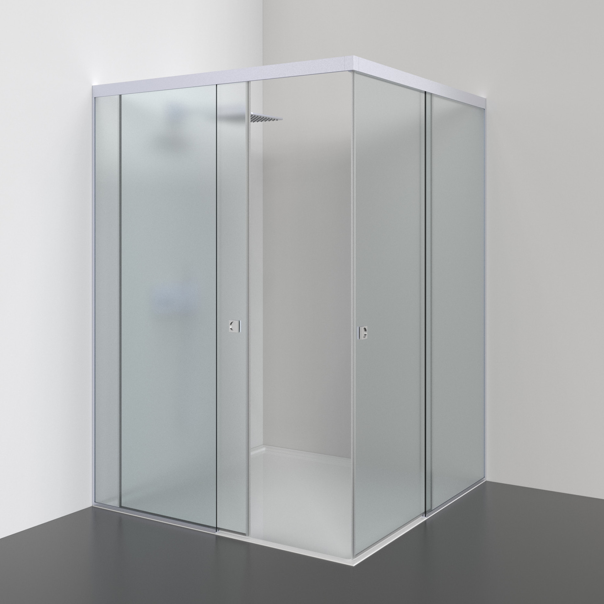 Shower cabin IN.15.360.L Silver RAL 9006