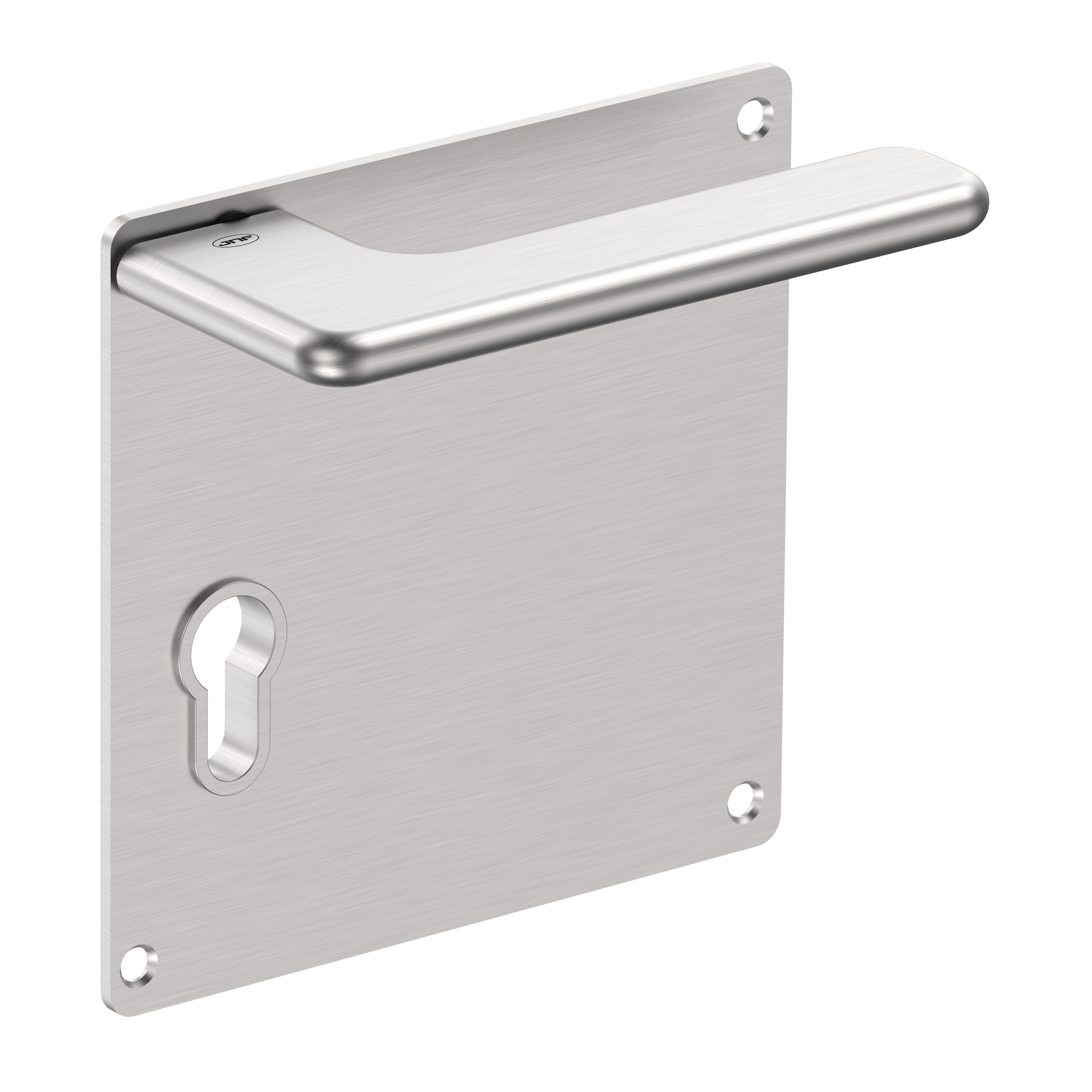 Door lever handle with plate IN.00.532.45.PQ.PZ Satin