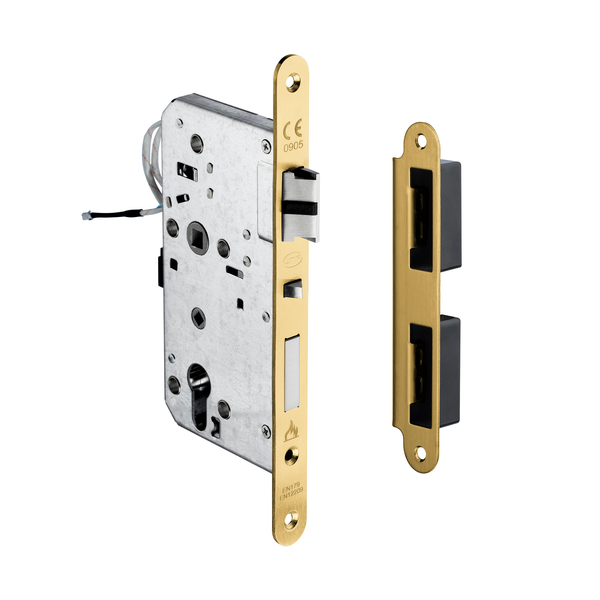 Mortise door lock IN.20.601.R.TG PVD Titanium Gold